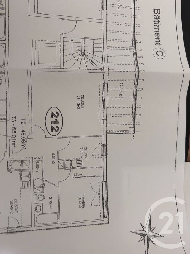 Appartement T2 à vendre - 2 pièces - 46.28 m2 - ANGLET - 64 - AQUITAINE - Century 21 Indarra